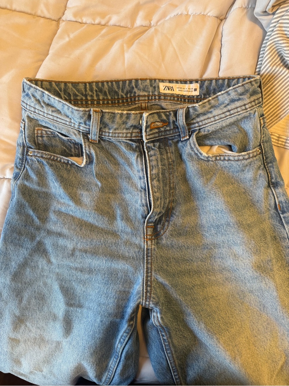 Zara Light Blue Denim High Waist Jeans